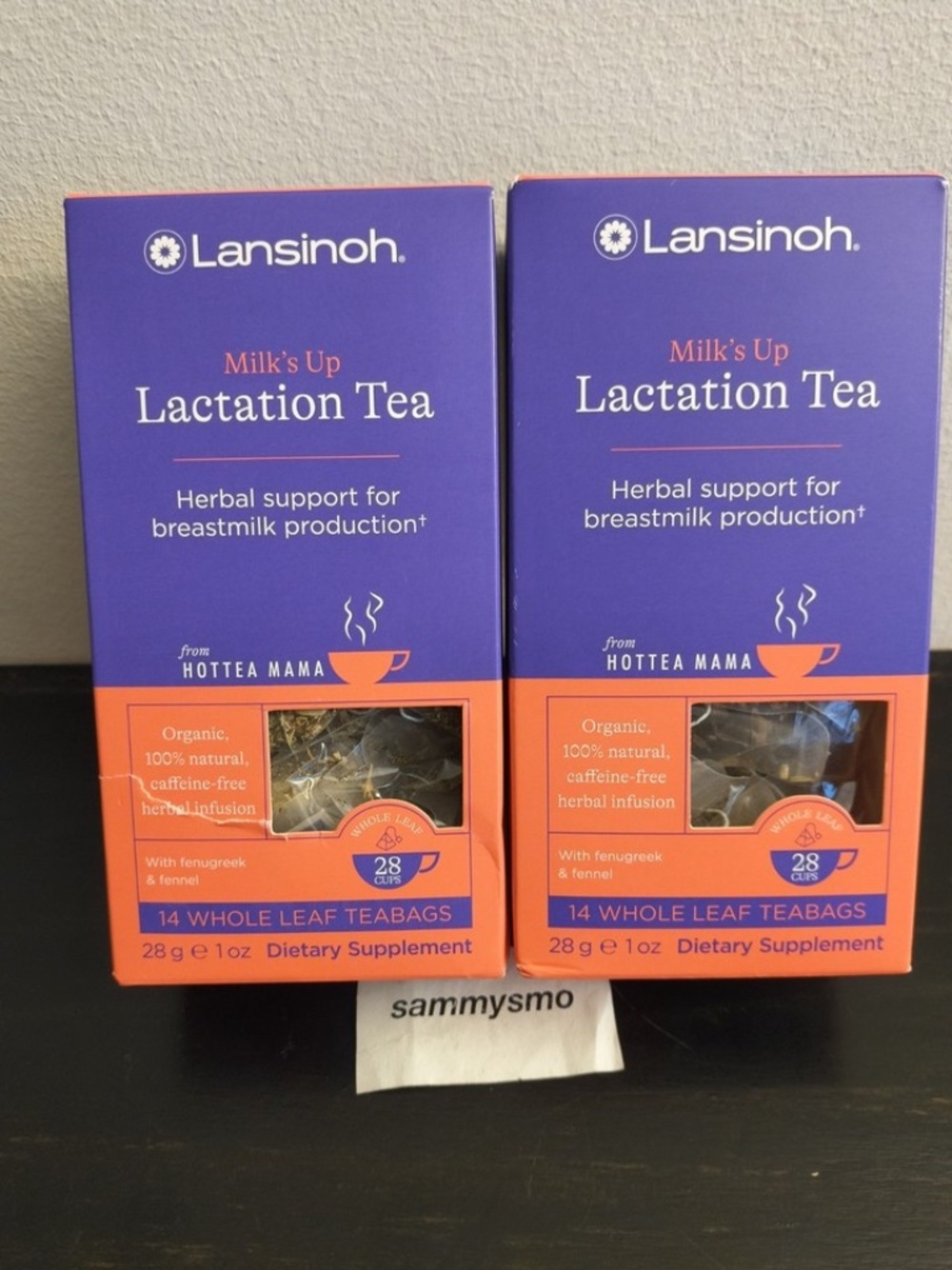 Lansinoh Milk’s Up Lactation Tea , herbal support, 14 whole leaf teabags x2 box